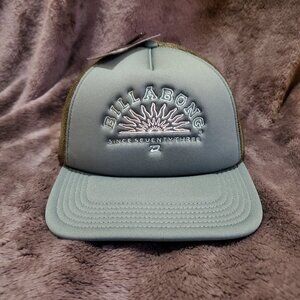 Billabong Classic Foam Trucker Hat Since 73 Green Adjustable Cap 100% Polyester